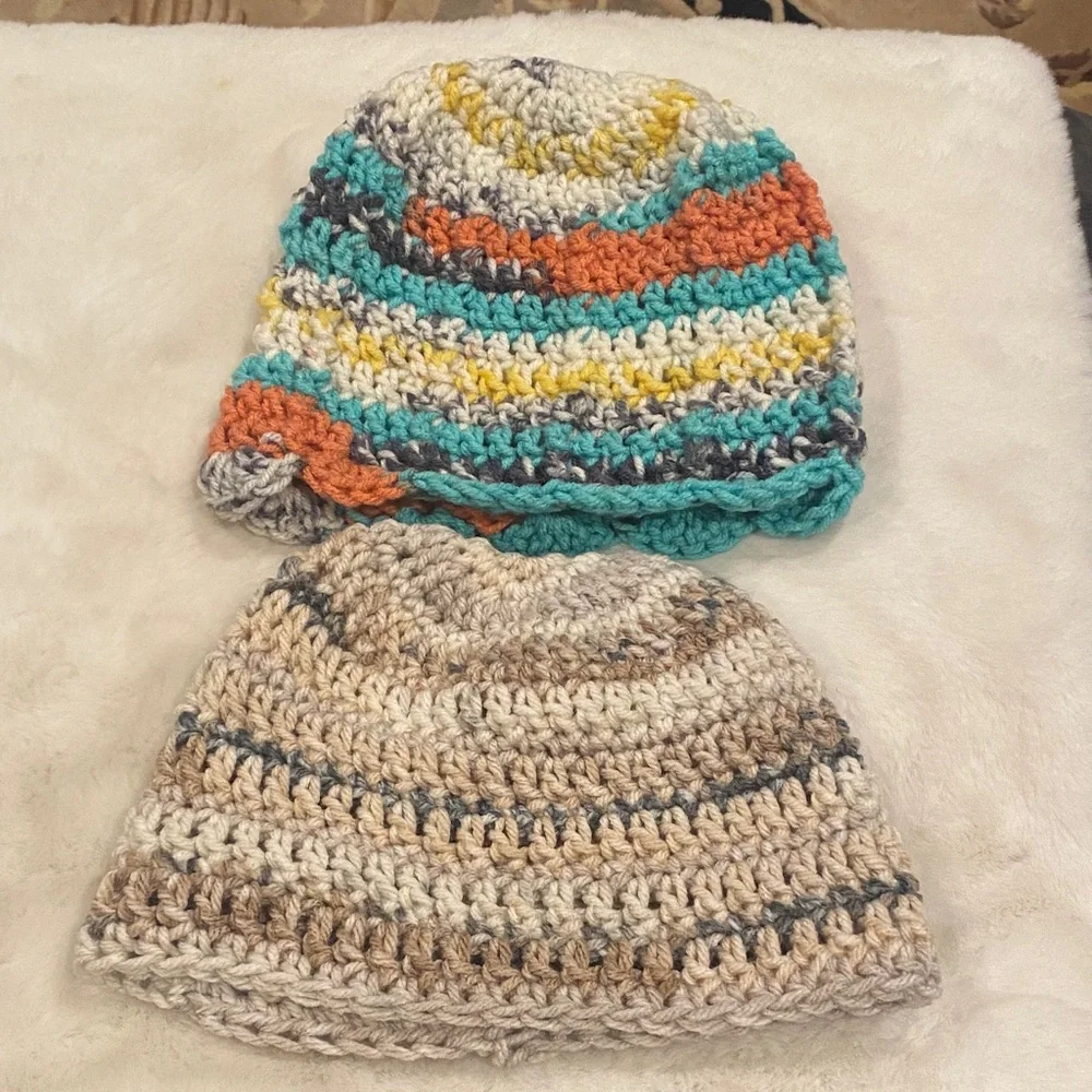 Handmade Colorful Crochet Beanie Set